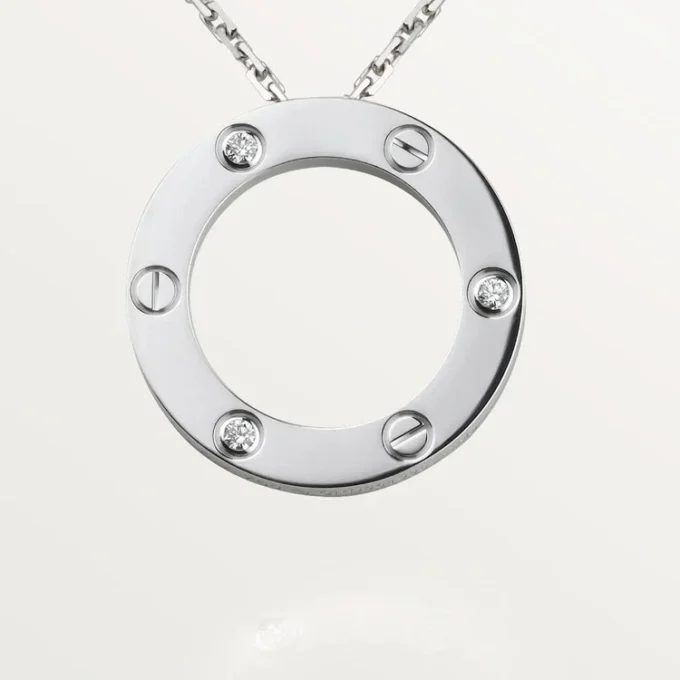 Collar Love, 3 diamantes – Oro blanco, Diamantes – Cartier