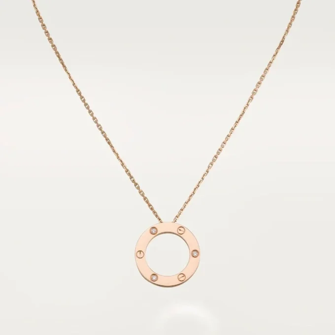Collar Love, 3 diamantes – Oro rosa, Diamantes – Cartier