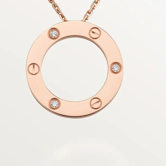 Collar Love, 3 diamantes – Oro rosa, Diamantes – Cartier