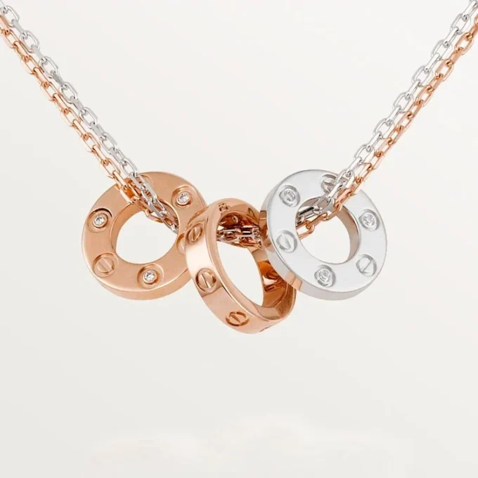 Collar Love, 6 diamantes – Oro rosa, oro blanco, diamantes – Cartier