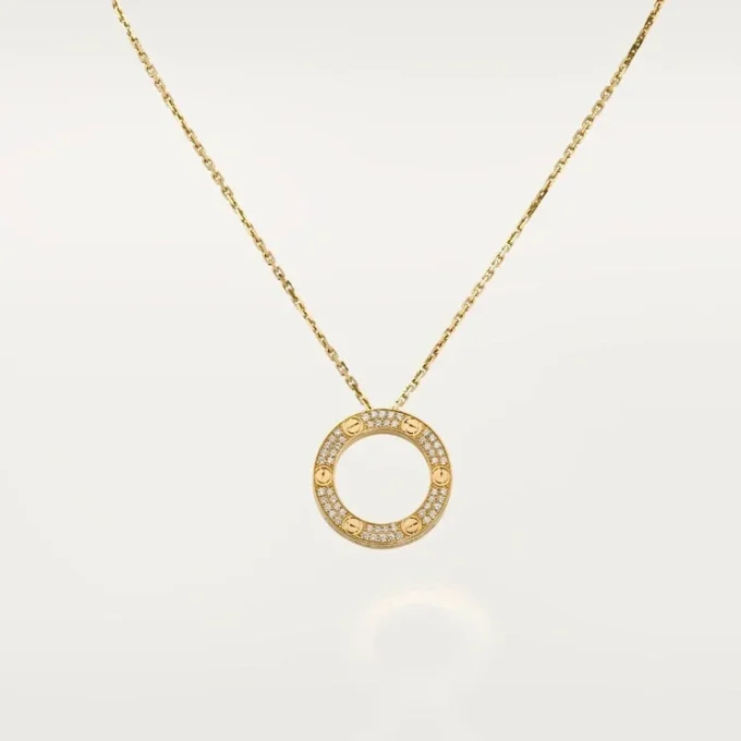 Collar Love, con pavé de diamantes – Oro amarillo, diamantes – Cartier
