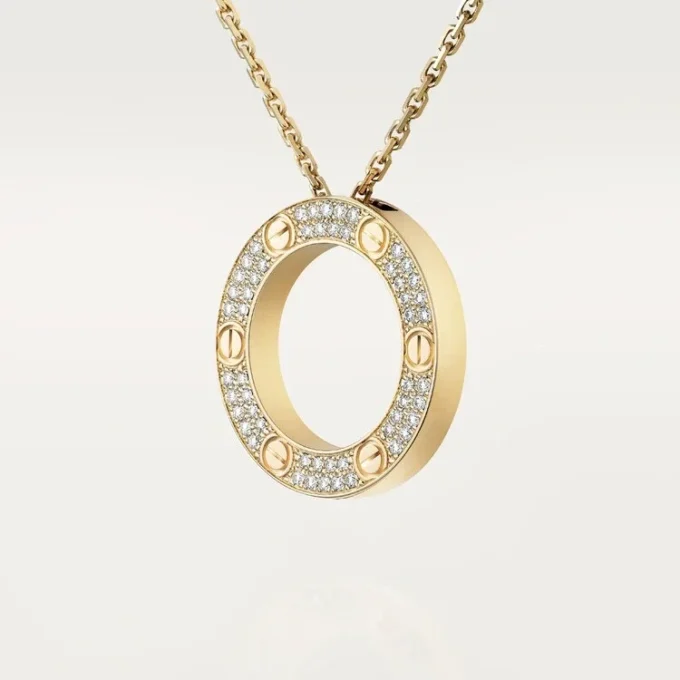 Collar Love, con pavé de diamantes – Oro amarillo, diamantes – Cartier