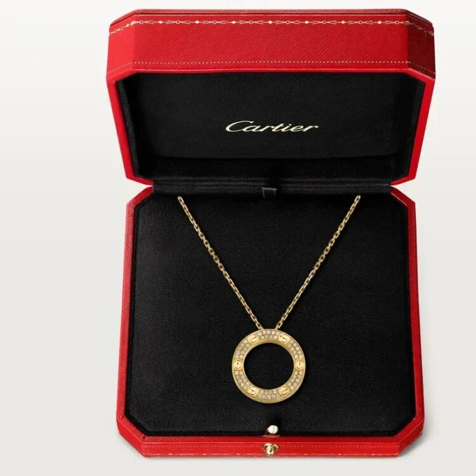 Collar Love, con pavé de diamantes – Oro amarillo, diamantes – Cartier