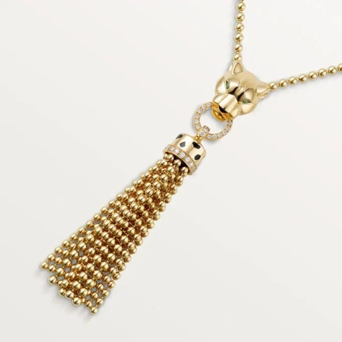 Collar Panthere de Cartier – Oro amarillo, laca negra, granates tsavorita, ónix, diamantes – Cartier