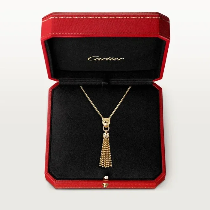 Collar Panthere de Cartier – Oro amarillo, laca negra, granates tsavorita, ónix, diamantes – Cartier