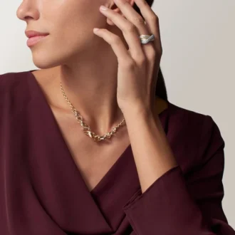 Anillo Trinity, forma cojín, modelo grande, pavé