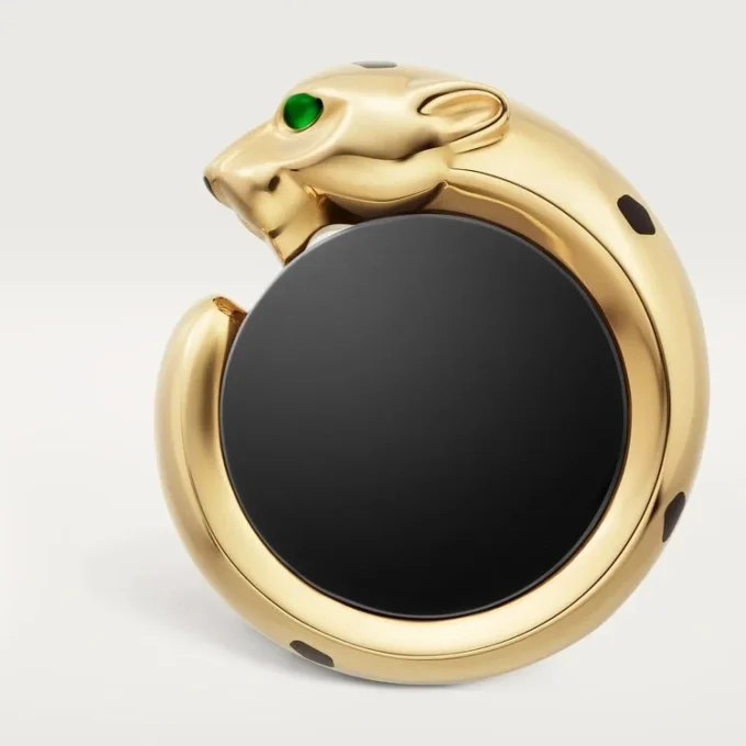 Gemelos Panthere de Cartier – Oro amarillo, ónix, tsavoritas y laca negra – Cartier