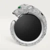 Gemelos Panthere De Cartier – Oro blanco rodiado, diamantes, esmeraldas, ónix – Cartier