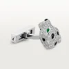 Gemelos Panthere De Cartier – Oro blanco rodiado, diamantes, esmeraldas, ónix – Cartier