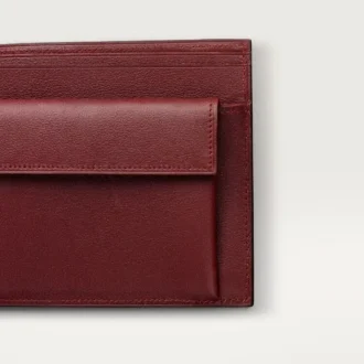 Monedas/billetes/piel de becerro burdeos, acabado dorado – Cartier