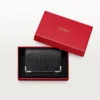 Monedero cuadrado, Must De Cartier – Piel de becerro negra, acabado en acero inoxidable – Cartier
