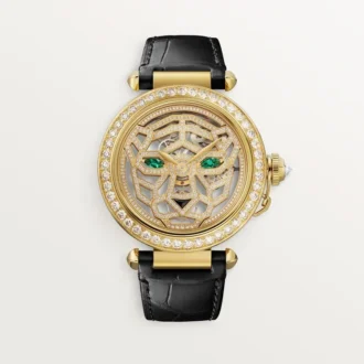 Otros relojes de joyería Panthere – 41 mm, movimiento mecánico de cuerda manual, oro amarillo de 18 quilates, diamantes, correas de piel intercambiables – Cartier