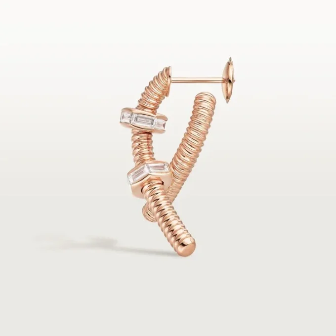 Pendiente derecho Ecrou De Cartier – Oro rosa, diamantes – Cartier
