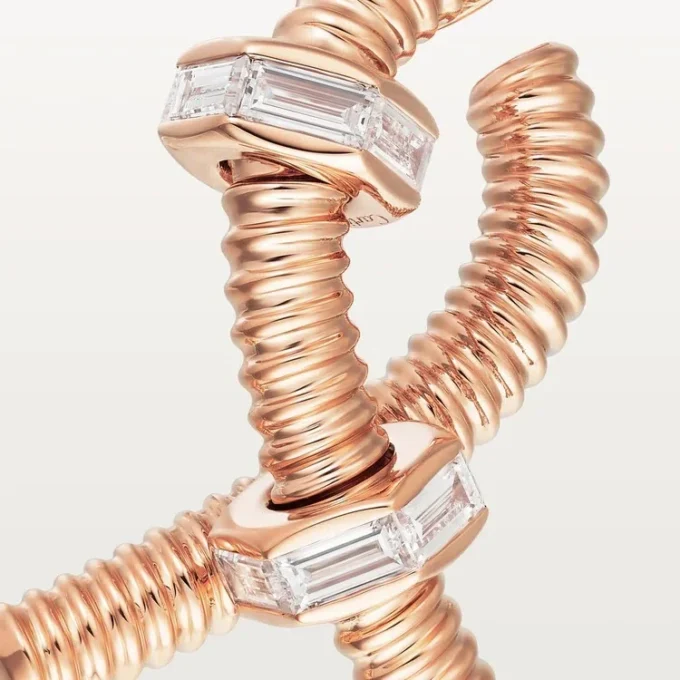 Pendiente derecho Ecrou De Cartier – Oro rosa, diamantes – Cartier