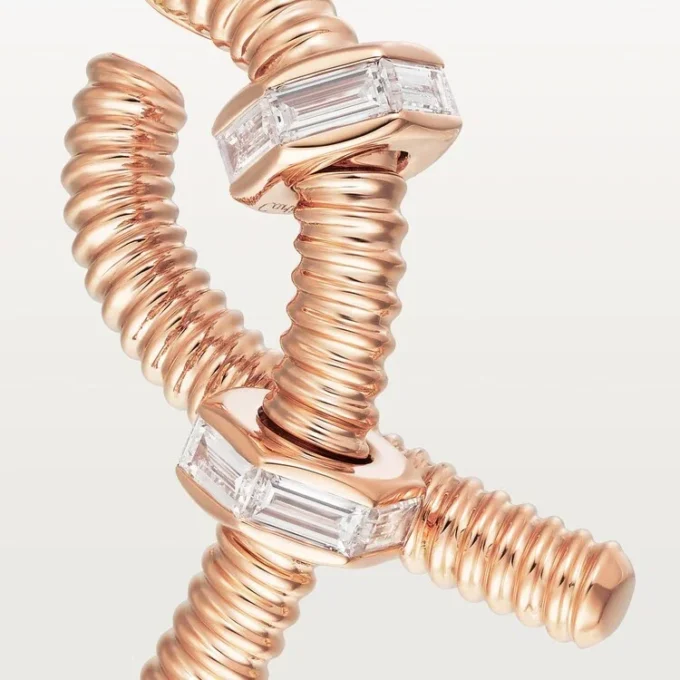 Pendiente izquierdo Ecrou De Cartier – Oro rosa, diamantes – Cartier