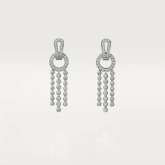 Pendientes Agrafe, diamantes talla brillante, pavé