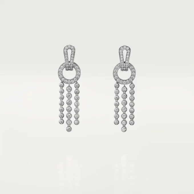 Pendientes Agrafe, diamantes talla brillante, pavé