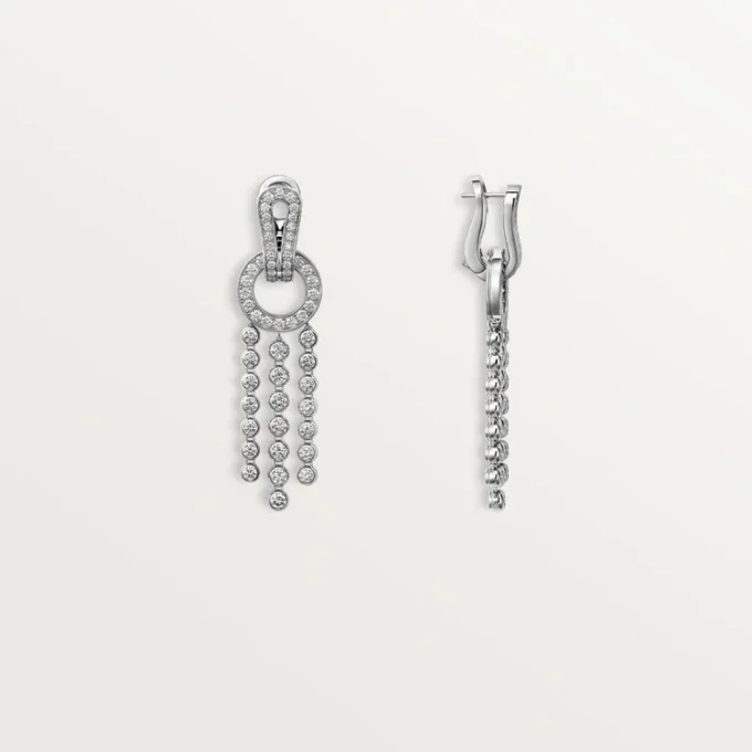 Pendientes Agrafe, diamantes talla brillante, pavé