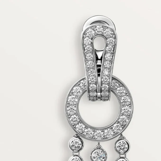 Pendientes Agrafe, diamantes talla brillante, pavé