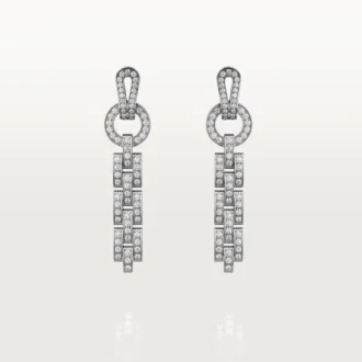 Pendientes Agrafe – Oro blanco, diamantes – Cartier
