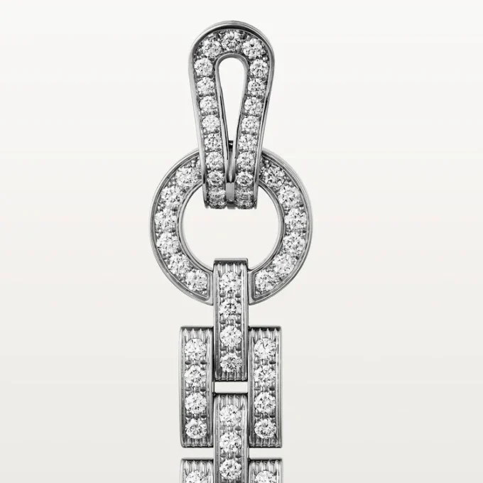 Pendientes Agrafe – Oro blanco, diamantes – Cartier