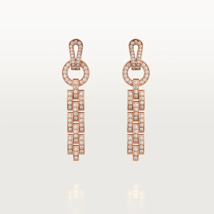 Pendientes Agrafe – Oro rosa, diamantes – Cartier