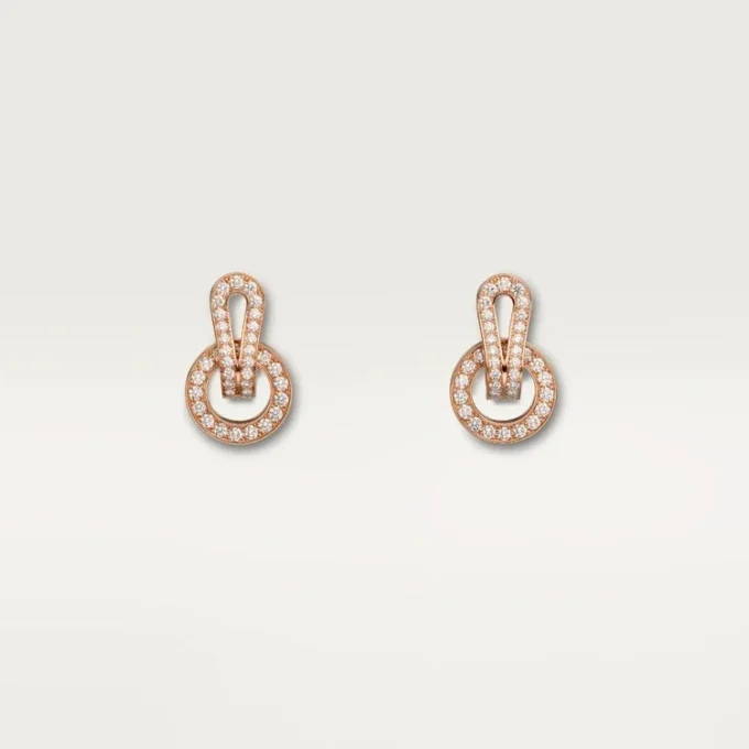 Pendientes Agrafe – Oro rosa, diamantes – Cartier