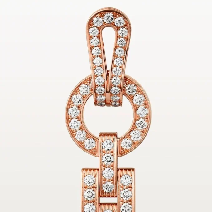 Pendientes Agrafe – Oro rosa, diamantes – Cartier