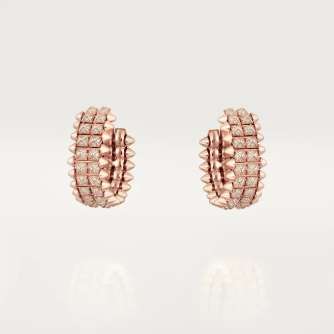 Pendientes de aro Clash de Cartier, doble fila, pavé