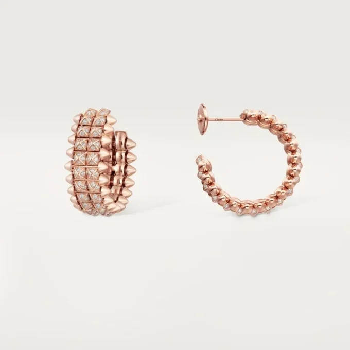 Pendientes de aro Clash de Cartier, doble fila, pavé