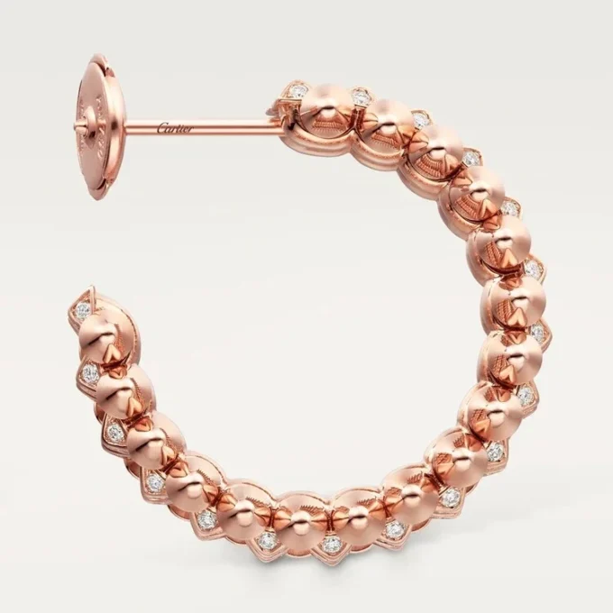 Pendientes de aro Clash de Cartier, doble fila, pavé