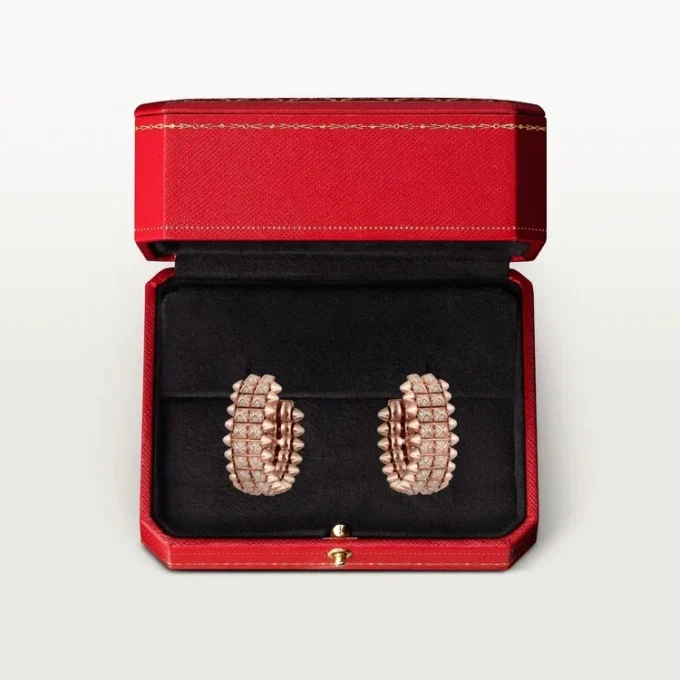 Pendientes de aro Clash de Cartier, doble fila, pavé