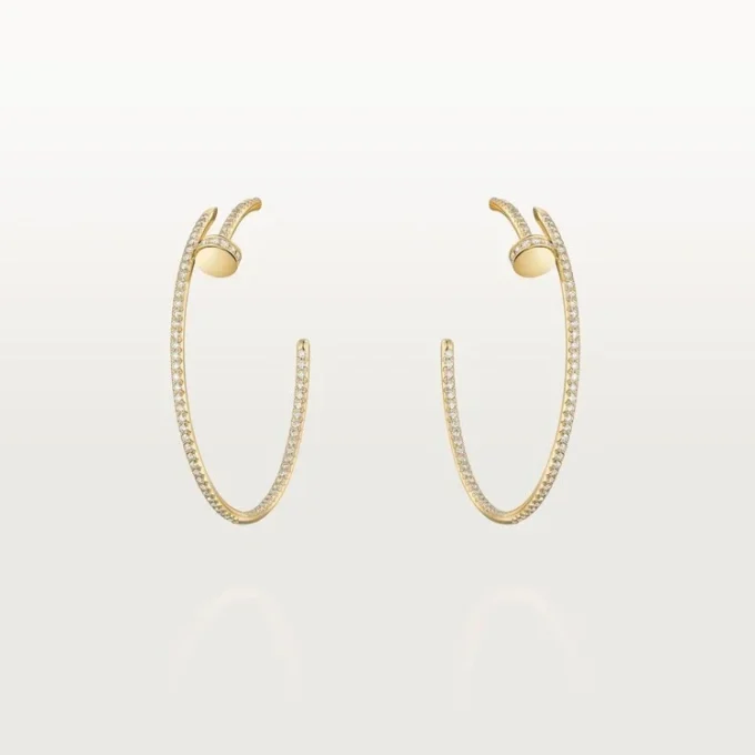 Pendientes de aro Juste Un Clou, modelo grande, con pavé