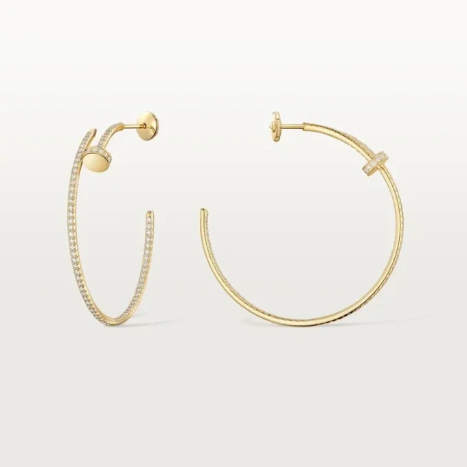 Pendientes de aro Juste Un Clou, modelo grande, con pavé