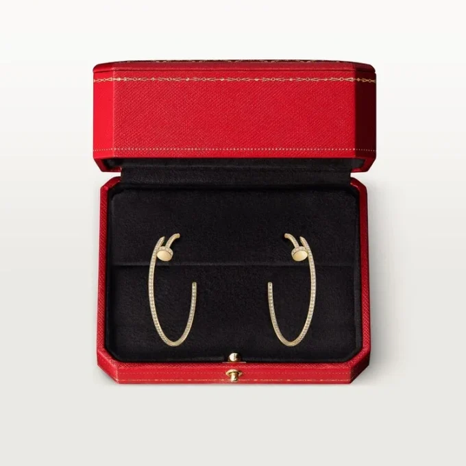 Pendientes de aro Juste Un Clou, modelo grande, con pavé