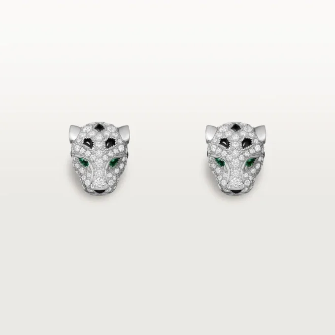 Pendientes de botón Panthere De Cartier, con pavé