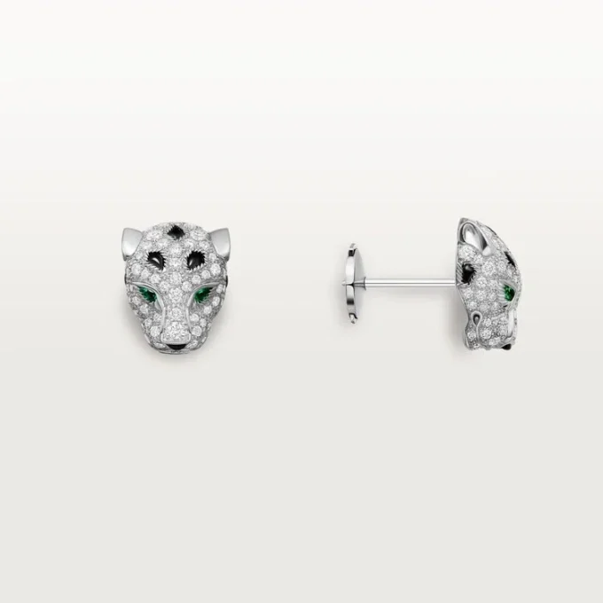 Pendientes de botón Panthere De Cartier, con pavé