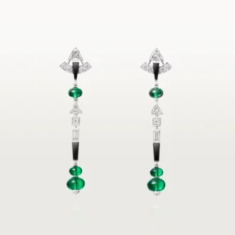 Pendientes En Equilibre, esmeralda, pavé