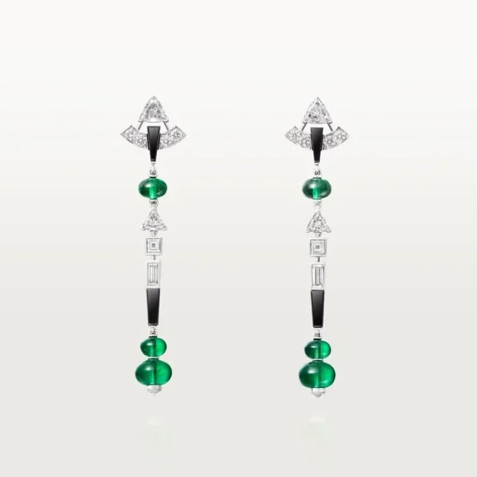Pendientes En Equilibre, esmeralda, pavé