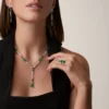 Pendientes En Equilibre, esmeralda, pavé