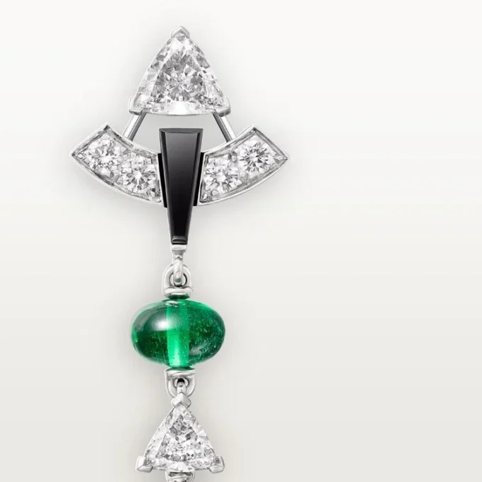 Pendientes En Equilibre, esmeralda, pavé