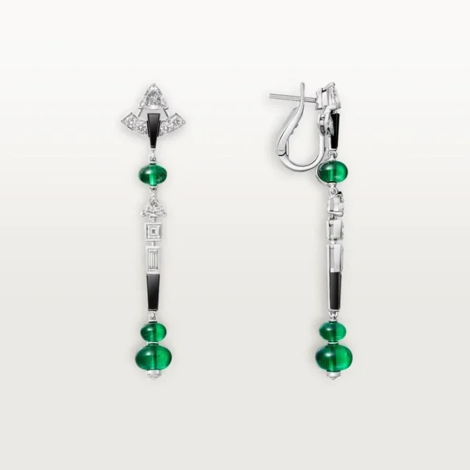 Pendientes En Equilibre, esmeralda, pavé