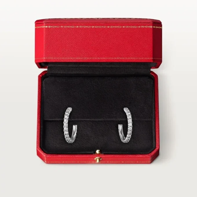 Pendientes Etincelle De Cartier, modelo pequeño – Oro blanco, diamantes – Cartier