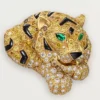 Pendientes Faune Et Flore De Cartier, diamantes amarillos, naranjas y marrones, pavé