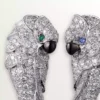 Pendientes Faune Et Flore De Cartier, gotas de esmeralda, pavé