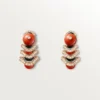 Pendientes Geometrie & Contrastes, coral, pavé