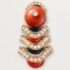 Pendientes Geometrie & Contrastes, coral, pavé