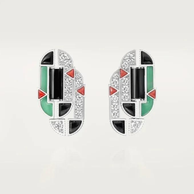 Pendientes Geometrie & Contrastes, crisoprasa, pavé