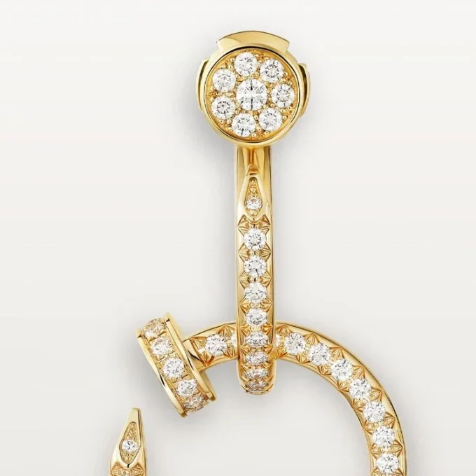 Pendientes Juste Un Clou, dobles, con pavé