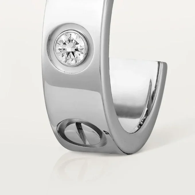 Pendientes Love, 2 diamantes – Oro blanco, Diamantes – Cartier